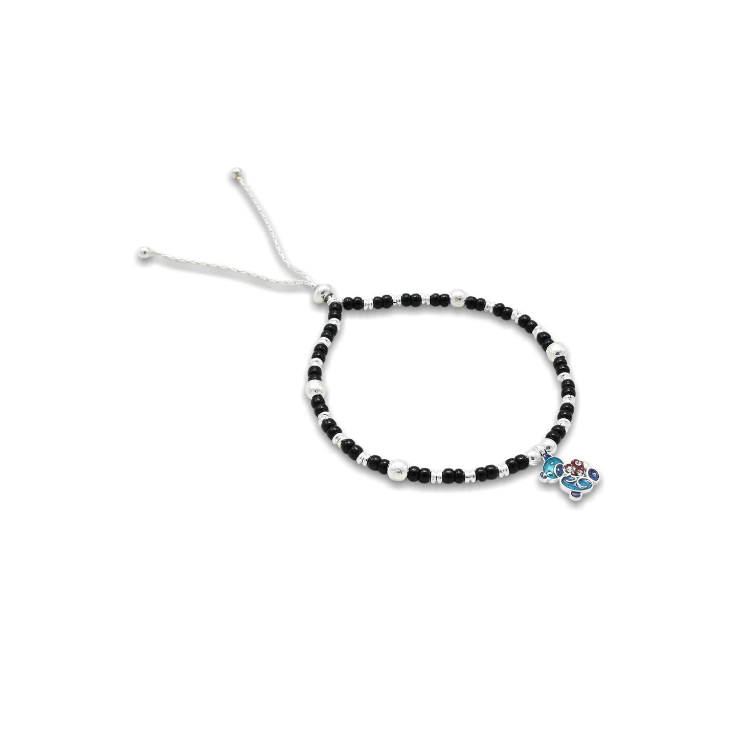 Silver Cute Teddy Girls Anklets