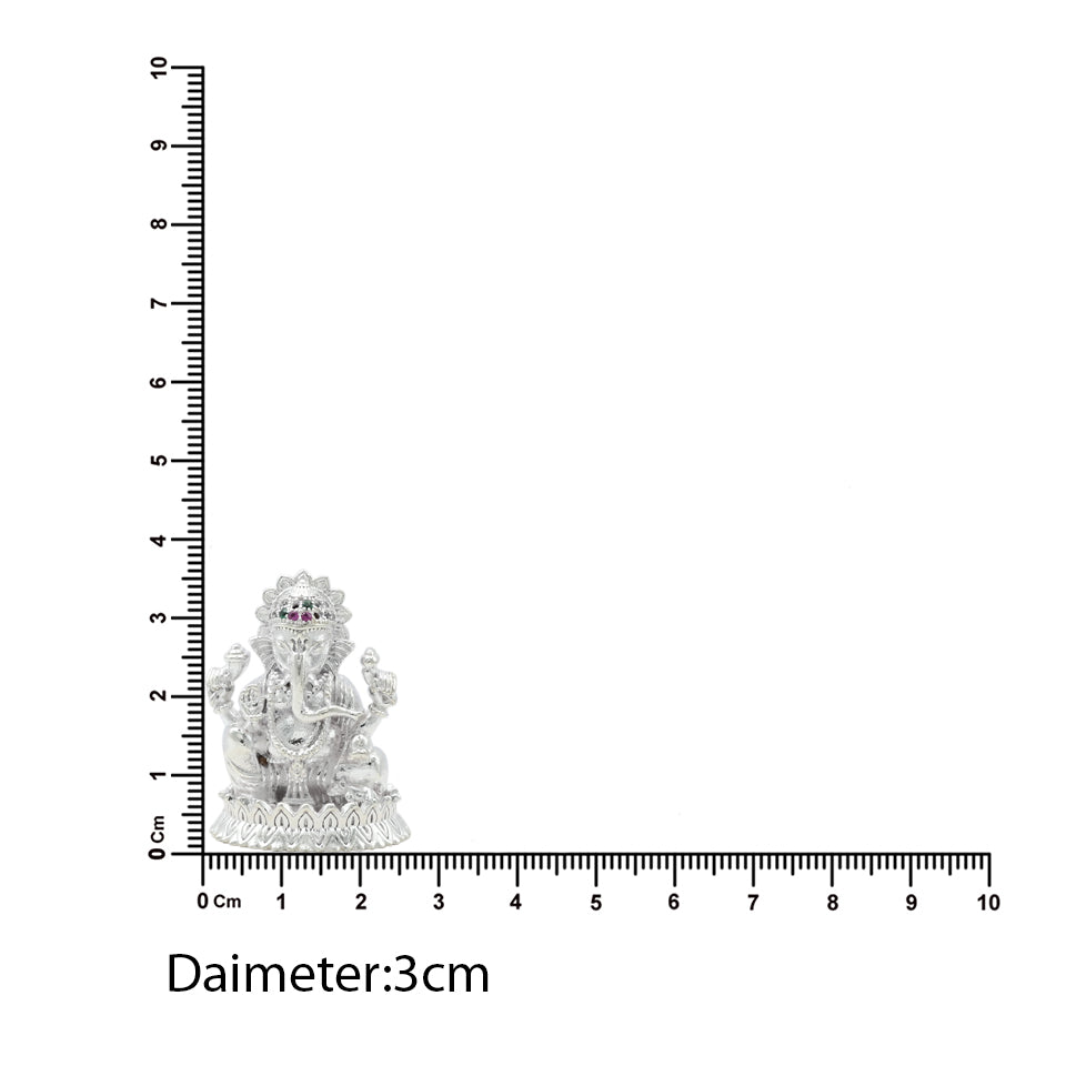 Elegant silver statue of Lord Ganesh, ideal for blessings and good fortune.