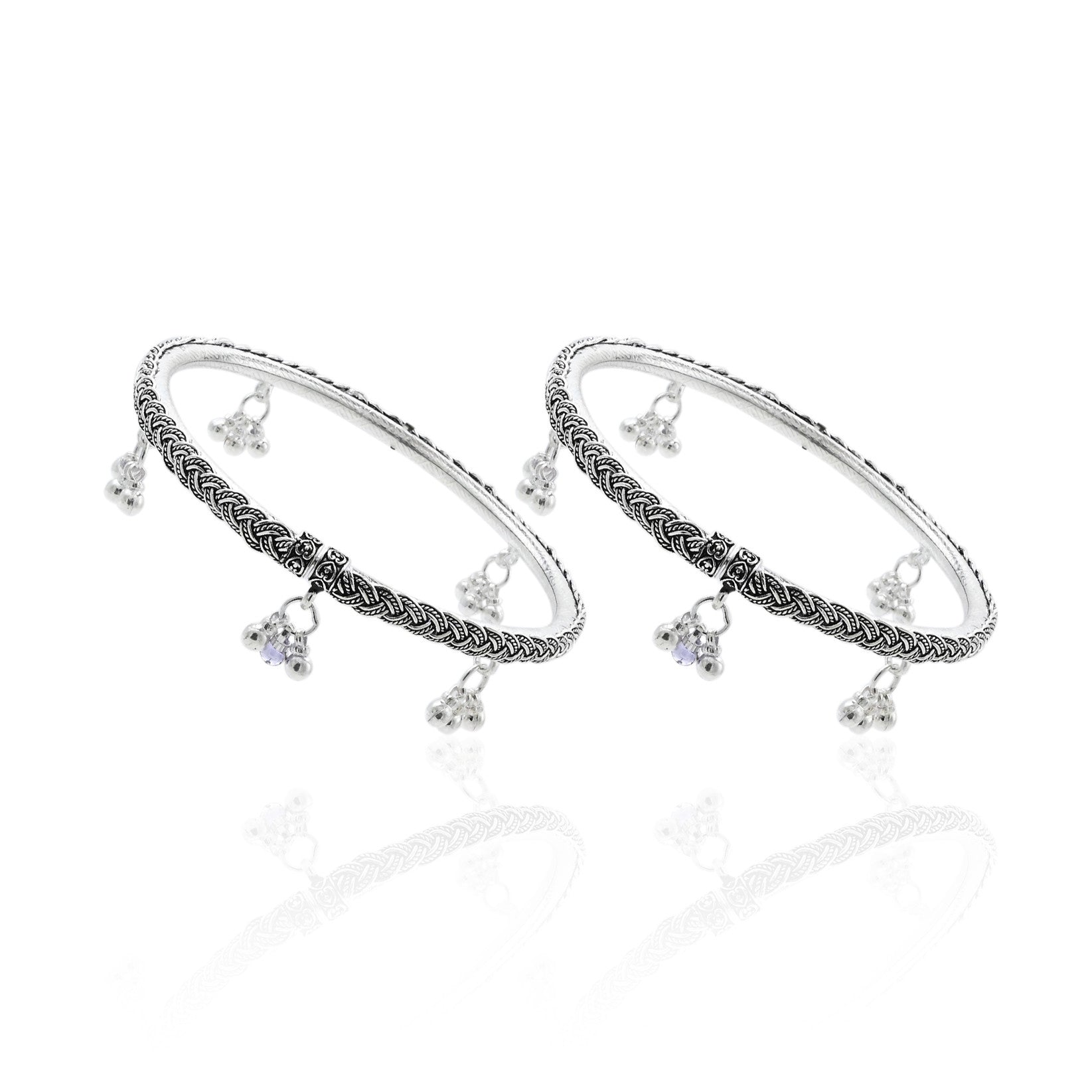 Silver Sterling Gorgeous Vintage Girls Kada Payal – Khushbu Jewellers