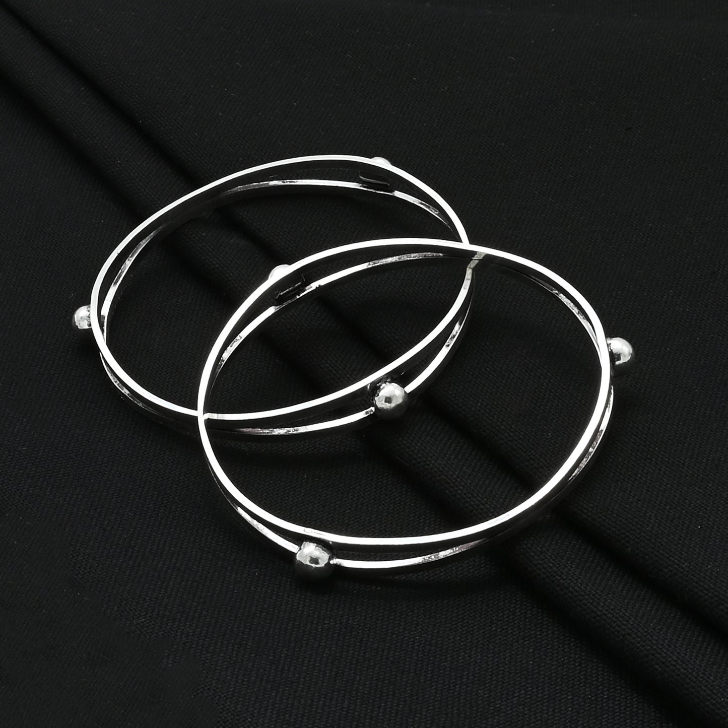 Silver Radical White Gems Bangles