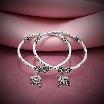 Silver Designer Kada Payals