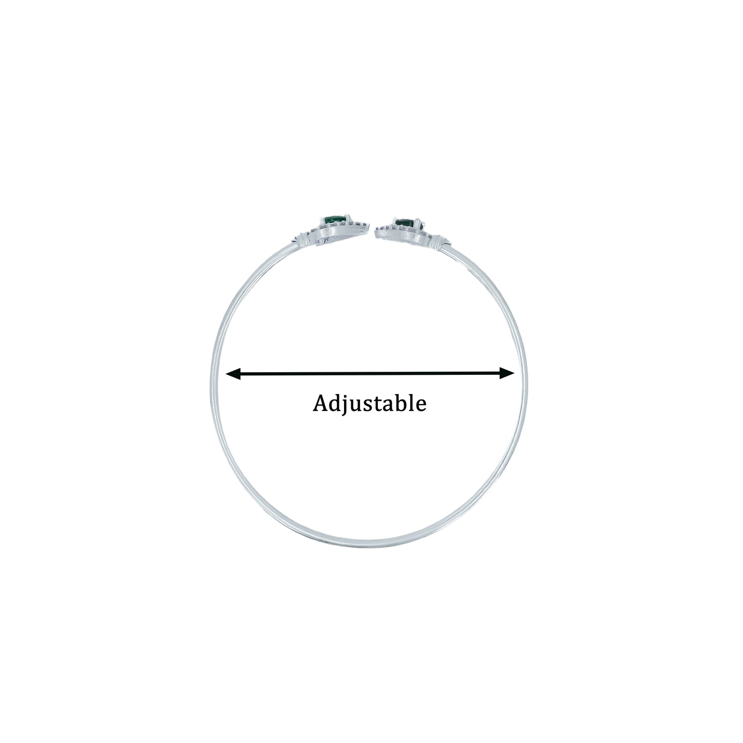 Elegant Silver Heart Ruby Stone Openable Bangle for Women