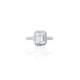 Sterling Silver Vintage Square Cubic Zirconia Ring for Girls