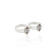 Stylish silver toe rings with a simple design and radiant gemstones for a chic appearance