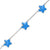 Sterling Silver Pleasant Blue Stars Bracelet for Her