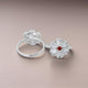 Silver Center Red Stone Flower Design Bichhiya for Girls