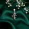 Silver Krishna Flute Pendant Flower with Multicolor Stone for Women