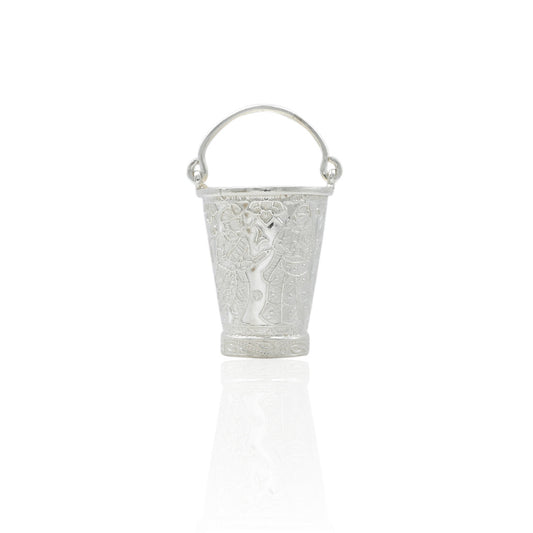 Elegant silver bucket with a unique flower variant design