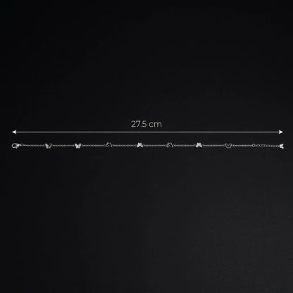 Delicate Tiny Butterfly Silver Anklet for Women