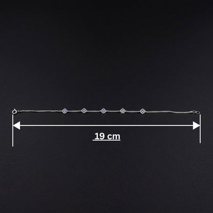 Dainty Multi Color Gemstone Bracelet in Sterling Silver