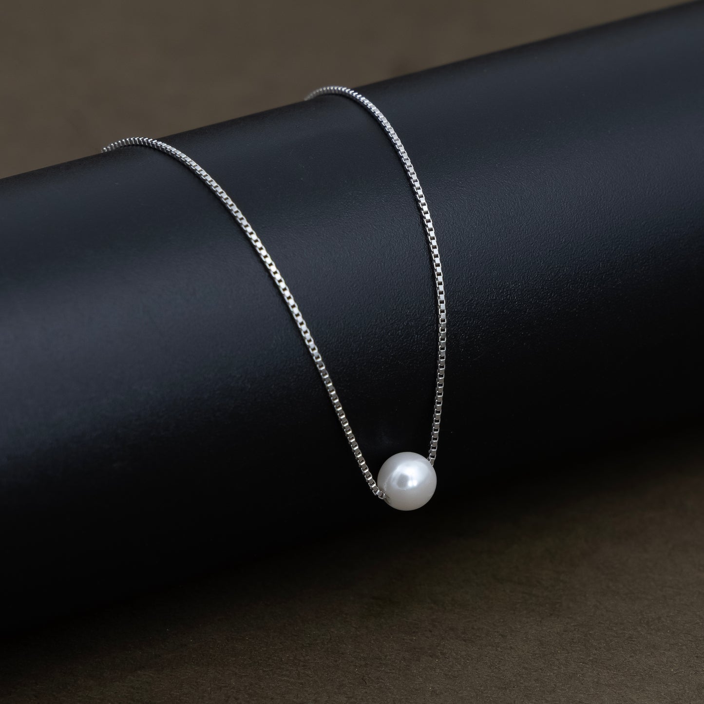 Dainty Silver Chain with Pearl Pendant