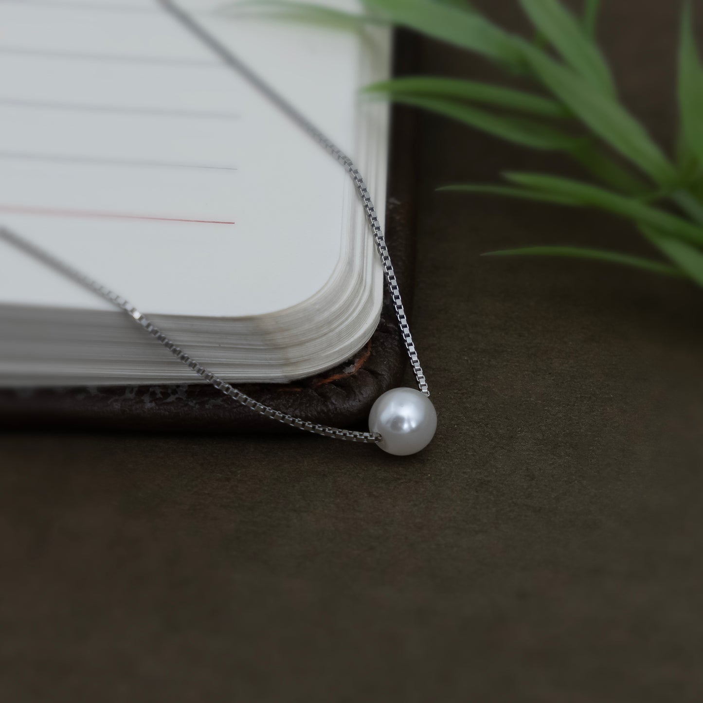 Dainty Silver Chain with Pearl Pendant