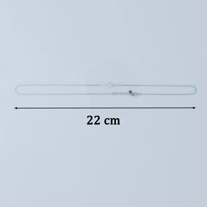 Dainty Silver Chain with Pearl Pendant