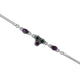 Elegant silver anklet for girls with green and purple gemstones for a vibrant touch