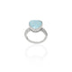 Silver Sky Blue Heart Gemstone Girls Ring