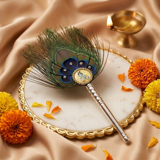 Shree Bal Krishna Morpankh Silver Handle