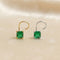(Buy 1 get 1) Gold Polish Nose Pin with Square Multicolour Stones