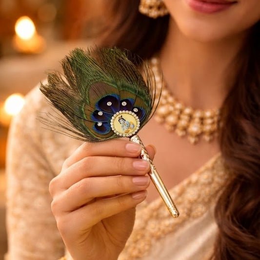 Shree Bal Krishna Morpankh Silver Handle