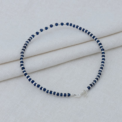 Luna Spacer Beads Silver Anklet