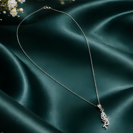 Minimal Spiritual Krishna Charm Pendant Silver Finish