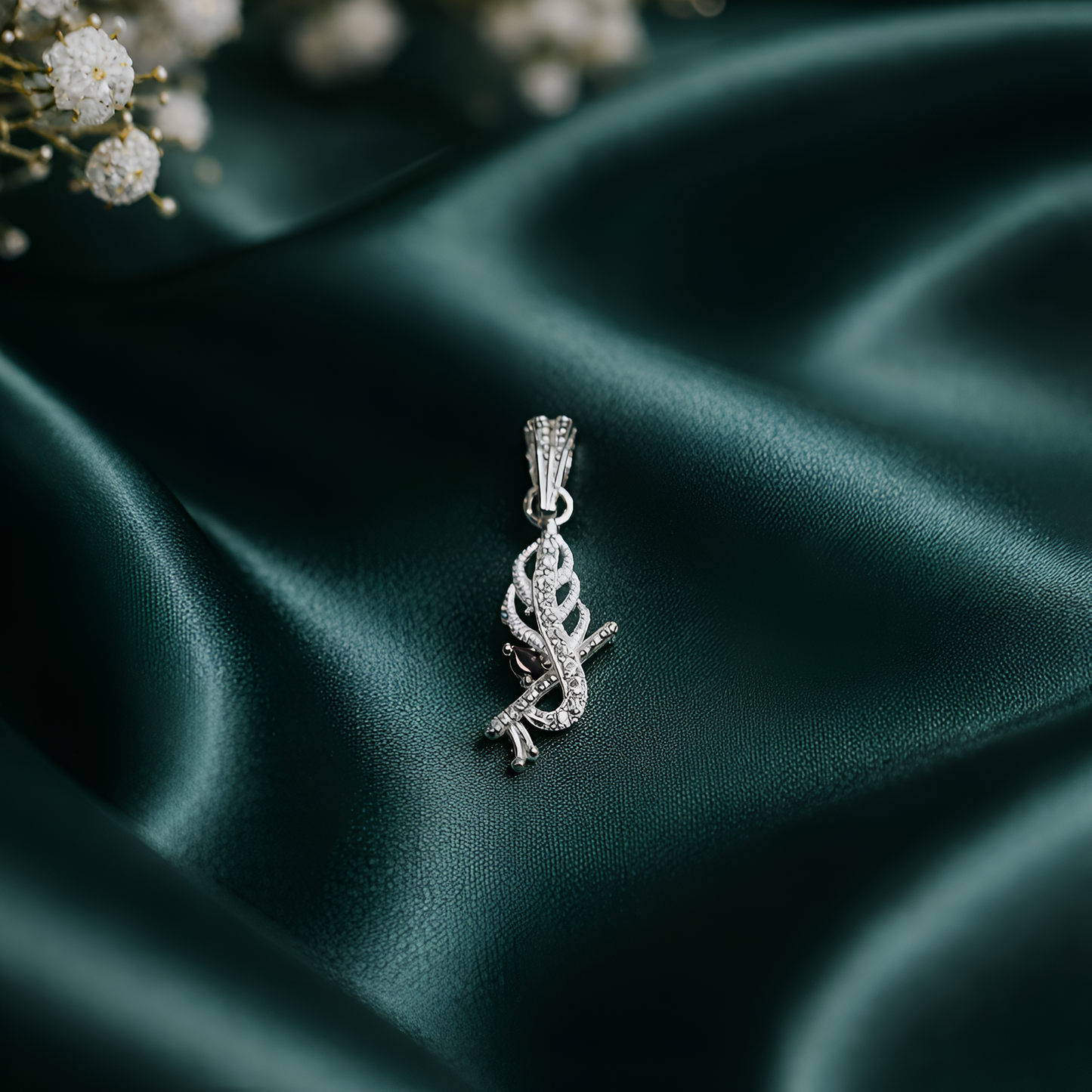 Minimal Spiritual Krishna Charm Pendant Silver Finish