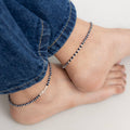 Luna Spacer Beads Silver Anklet