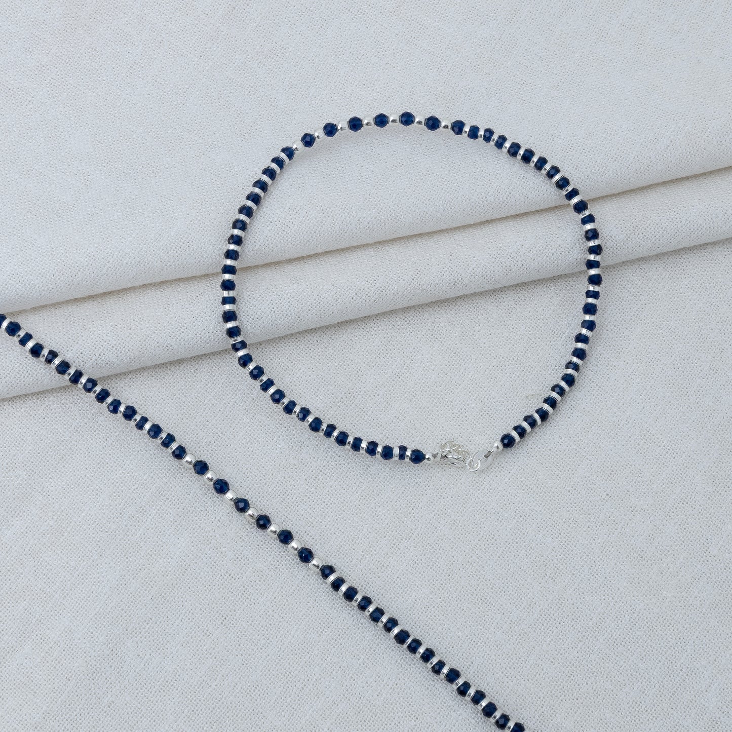 Luna Spacer Beads Silver Anklet