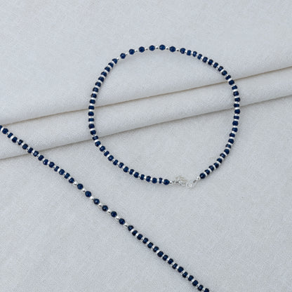 Luna Spacer Beads Silver Anklet