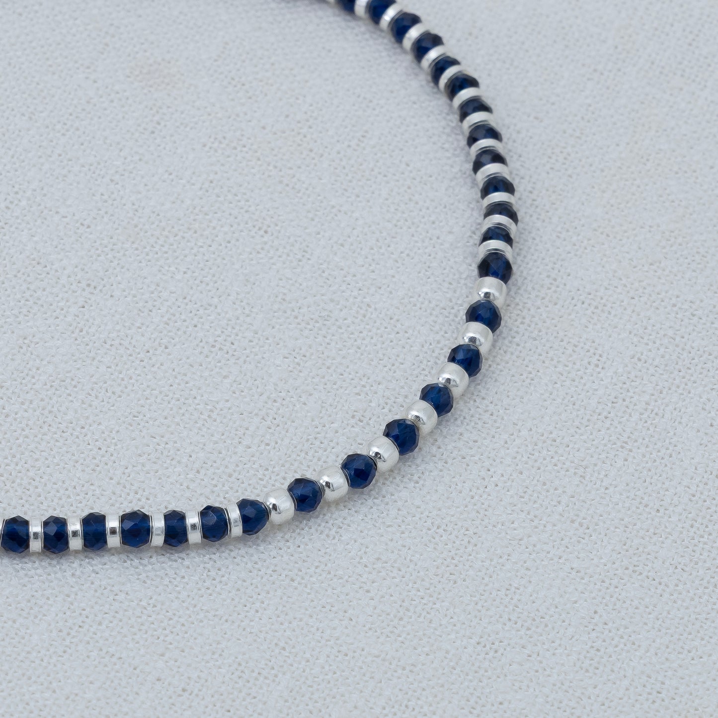 Luna Spacer Beads Silver Anklet