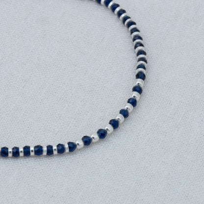 Luna Spacer Beads Silver Anklet