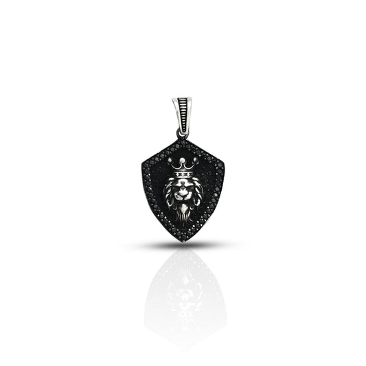 Oxidized 925 silver pendant featuring the powerful 'Lion's Pride' design