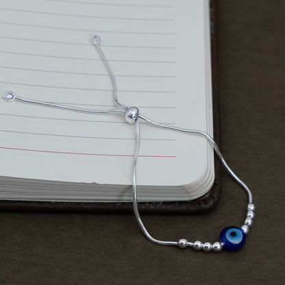 Good Luck Evil Eye Adjustable Bead Bracelet