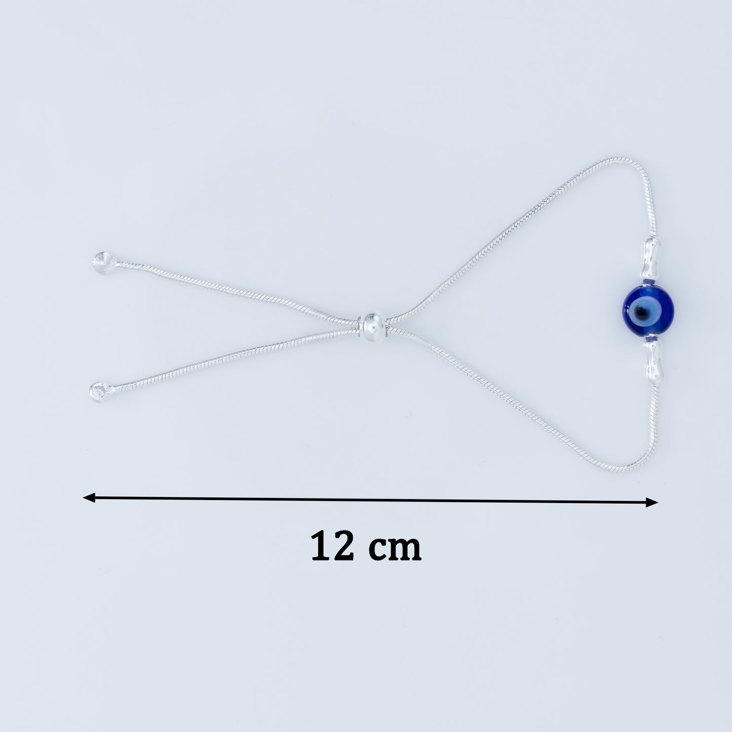 Minimalist Evil Eye Sterling Silver Bracelet