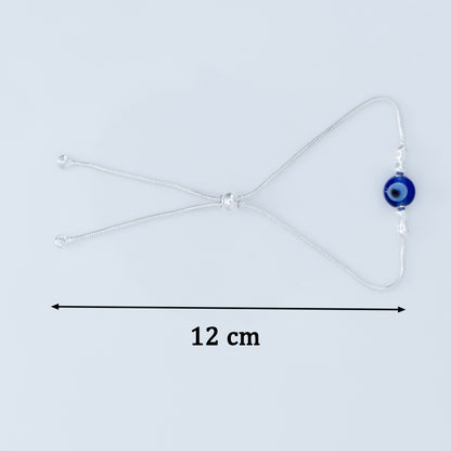 Minimalist Evil Eye Sterling Silver Bracelet