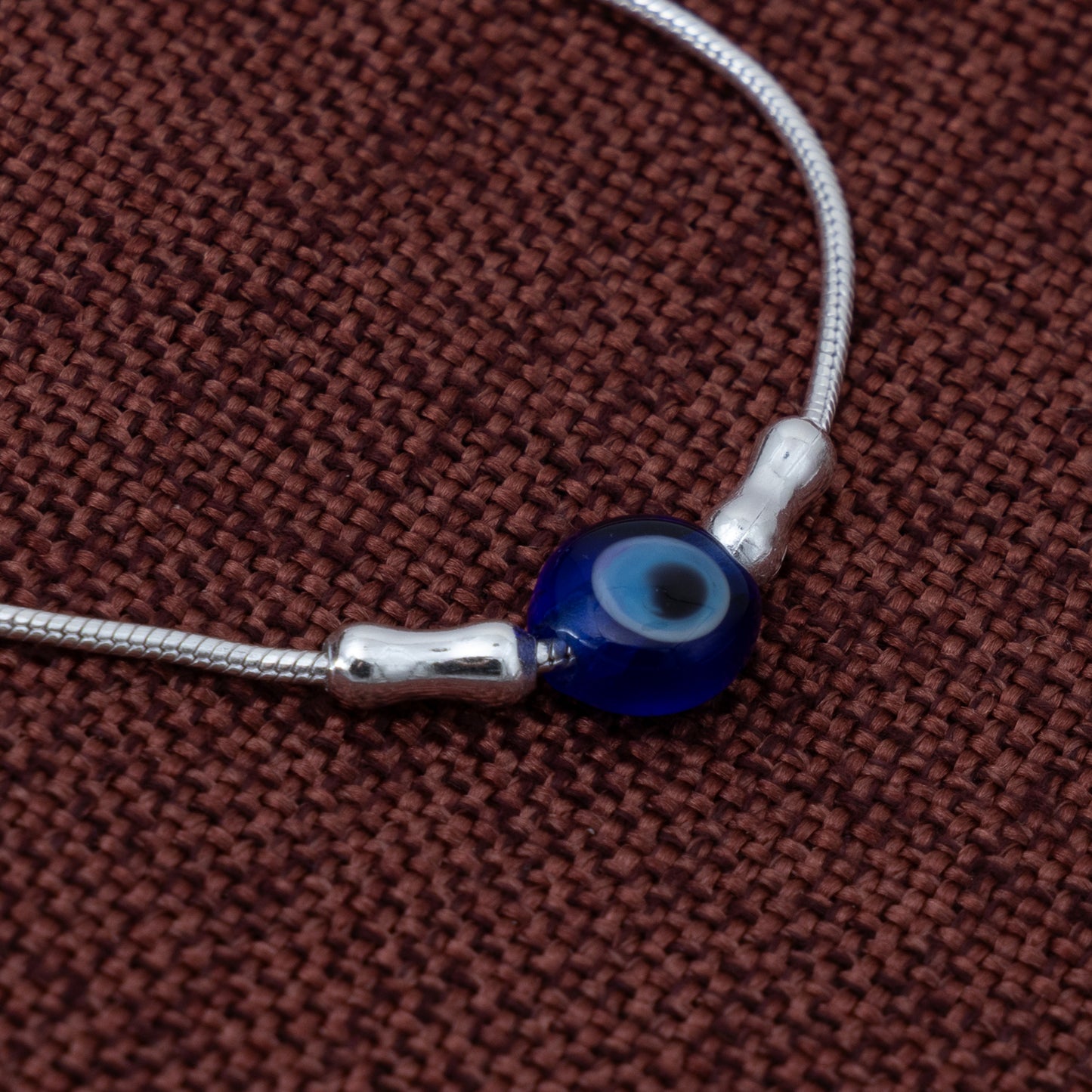 Minimalist Evil Eye Sterling Silver Bracelet