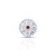 Silver Center Red Stone Flower Design Ring for Girls