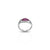 Elegant silver ring featuring pink floral motif.