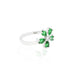 Silver Green Flower Gemstone Ring
