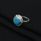 Silver Dreamy Oceanic Blue Stone Ring