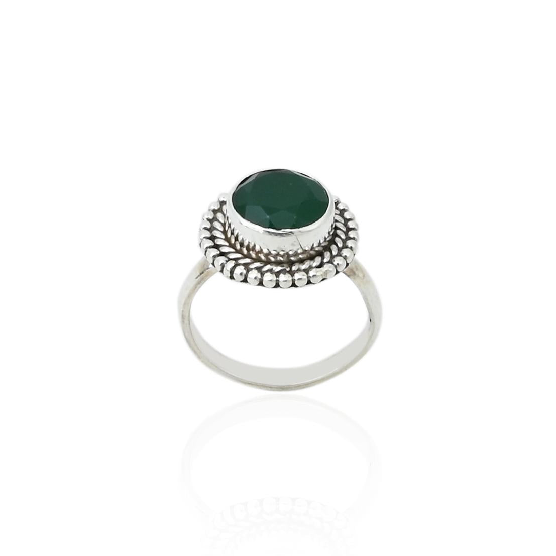 Silver Stunning Evergreen Stone Ring