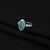 Silver Shiny Sky Blue Stone Ring