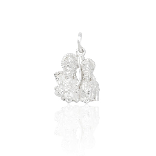 Silver pendant featuring the divine symbols of Siya Ram