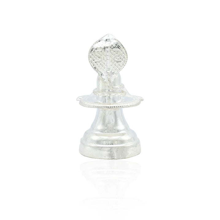 Traditional silver Shiva Lingam for spiritual rituals and prayers