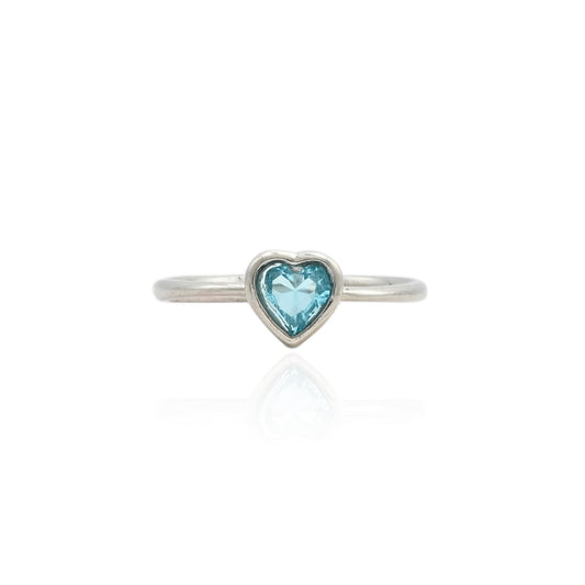 Silver ring featuring a stereo heart design for a romantic and modern look