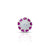 Silver Purple Gem Stones at Edge Round Design Ring