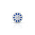 Silver ring for girls featuring a large flower design with small blue stones for a vibrant look