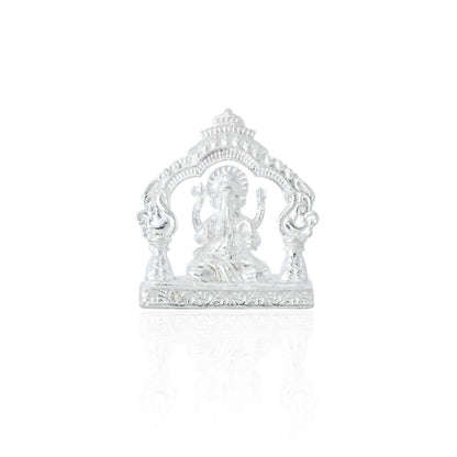 Handcrafted silver Ganpati Bappa Murti for home decor.