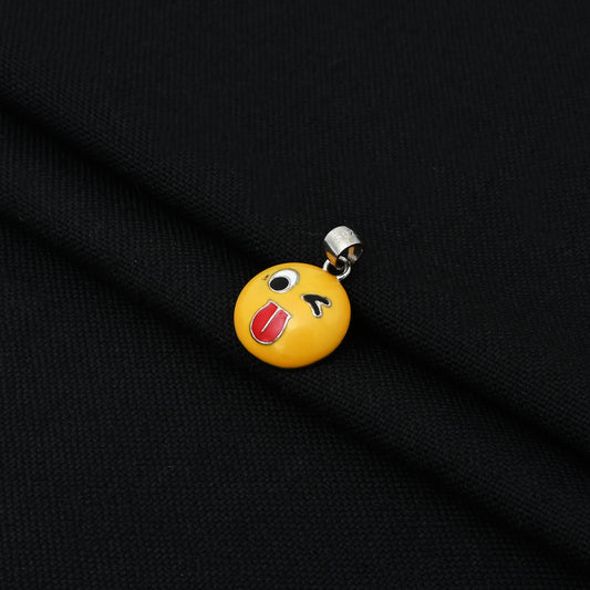 Fun and Stylish Silver Emoji Pendant for Girls