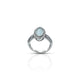 Chic silver ring adorned with a beautiful aquamarine stone.