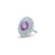 Elegant silver ring featuring purple stones, perfect for young girls